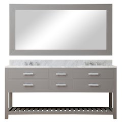 Madalyn 72 In. Double Sink Carrara White Marble Countertop Bath Vanity