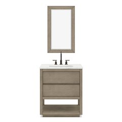 Oakman 30 In. Single Sink Carrara White Marble Countertop Bath Vanity