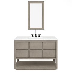 Oakman 48 In. Single Sink Carrara White Marble Countertop Bath Vanity