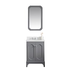 Queen 24 In. Single Sink Sink Carrara Quartz Countertop Bath Vanity