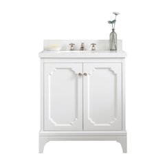 Queen 30 In. Single Sink Sink Carrara Quartz Countertop Bath Vanity