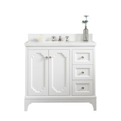 Queen 36 In. Single Sink Sink Carrara Quartz Countertop Bath Vanity