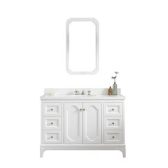 Queen 48 In. Single Sink Sink Carrara Quartz Countertop Bath Vanity