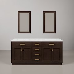 72 In. Double Sink Carrara White Marble Countertop Bath Vanity In Brown Oak