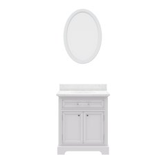 30 In. Single Sink Carrara White Marble Countertop Bath Vanity In Pure White