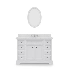 48 In. Single Sink Carrara White Marble Countertop Bath Vanity In Pure White