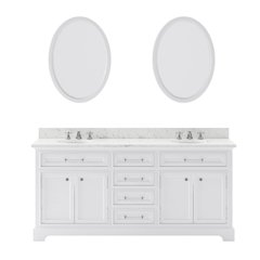 72 Inch Pure White Double Sink Bathroom Vanity
