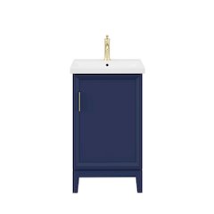 20 In. Integrated Ceramic Sink Top Bath Vanity in Monarch Blue