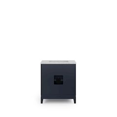 30 In. Single Sink Carrara White Marble Countertop Bath Vanity In Monarch Blue