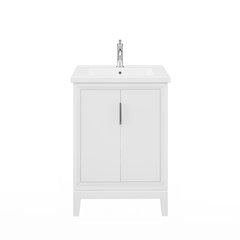 Elise 24 In. Integrated Ceramic Sink Top Vanity in Pure White