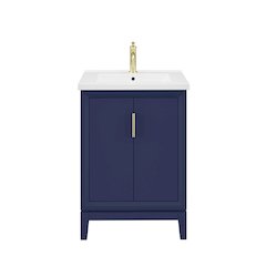 Elise 24 In. Integrated Ceramic Sink Top Vanity in Monarch Blue