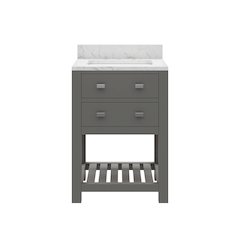 Madalyn 24 In. Single Sink Carrara White Marble Countertop Bath Vanity