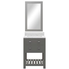 Madalyn 24 In. Single Sink Carrara White Marble Countertop Bath Vanity
