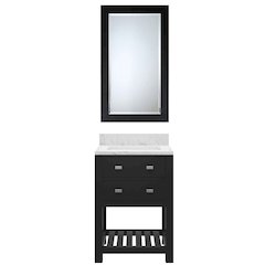Madalyn 24 In. Single Sink Carrara White Marble Countertop Bath Vanity