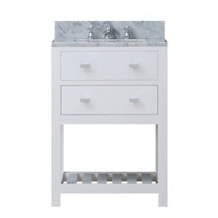 Madalyn 24 In. Single Sink Carrara White Marble Countertop Bath Vanity