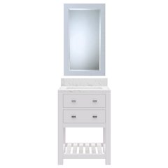 Madalyn 24 In. Single Sink Carrara White Marble Countertop Bath Vanity