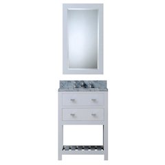 Madalyn 24 In. Single Sink Carrara White Marble Countertop Bath Vanity