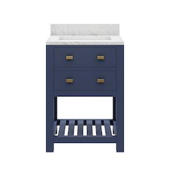 Madalyn 24 In. Single Sink Carrara White Marble Countertop Bath Vanity