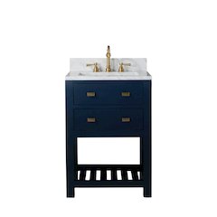 Madalyn 24 In. Single Sink Carrara White Marble Countertop Bath Vanity