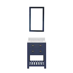 Madalyn 24 In. Single Sink Carrara White Marble Countertop Bath Vanity