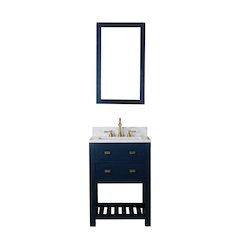 Madalyn 24 In. Single Sink Carrara White Marble Countertop Bath Vanity