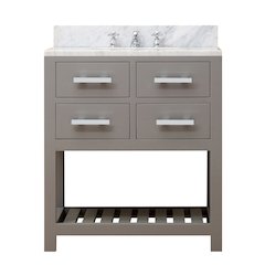 Madalyn 30 In. Single Sink Carrara White Marble Countertop Bath Vanity