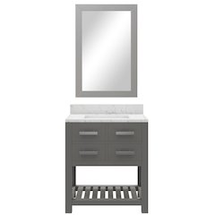 Madalyn 30 In. Single Sink Carrara White Marble Countertop Bath Vanity