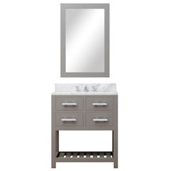 Madalyn 30 In. Single Sink Carrara White Marble Countertop Bath Vanity