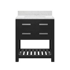 Madalyn 30 In. Single Sink Carrara White Marble Countertop Bath Vanity