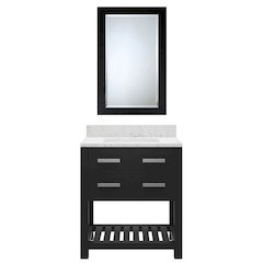 Madalyn 30 In. Single Sink Carrara White Marble Countertop Bath Vanity