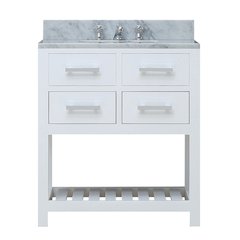 Madalyn 30 In. Single Sink Carrara White Marble Countertop Bath Vanity
