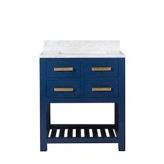 Madalyn 30 In. Single Sink Carrara White Marble Countertop Bath Vanity