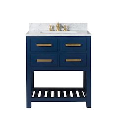 Madalyn 30 In. Single Sink Carrara White Marble Countertop Bath Vanity