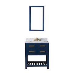 Madalyn 30 In. Single Sink Carrara White Marble Countertop Bath Vanity