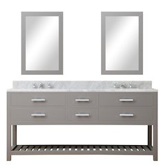 Madalyn 72 In. Double Sink Carrara White Marble Countertop Bath Vanity