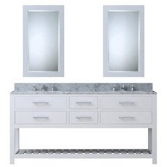 Madalyn 72 In. Double Sink Carrara White Marble Countertop Bath Vanity