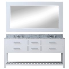 Madalyn 72 In. Double Sink Carrara White Marble Countertop Bath Vanity