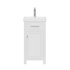 Mia 18 In. Integrated Ceramic Sink Top Bath Vanity in Pure White