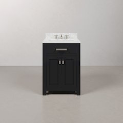 Madison 24 In. Single Sink Carrara White Marble Countertop Bath Vanity