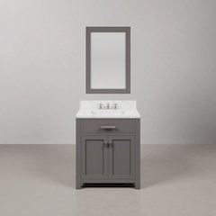 Madison 30 In. Single Sink Carrara White Marble Countertop Bath Vanity