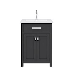 Myra 24 In. Integrated Ceramic Sink Top Bath Vanity in Espresso