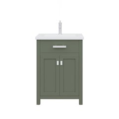 Myra 24 In. Integrated Ceramic Sink Top Bath Vanity in Glacial Green
