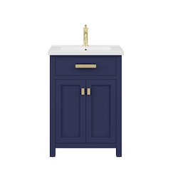 Myra 24 In. Integrated Ceramic Sink Top Bath Vanity in Monarch Blue