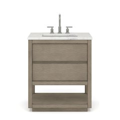 Oakman 30 In. Single Sink Carrara White Marble Countertop Bath Vanity