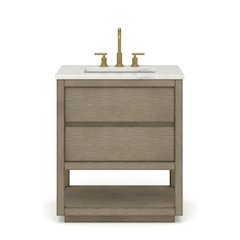 Oakman 30 In. Single Sink Carrara White Marble Countertop Bath Vanity