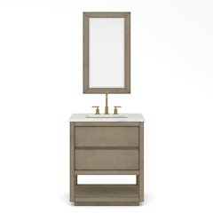Oakman 30 In. Single Sink Carrara White Marble Countertop Bath Vanity