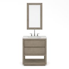 Oakman 30 In. Single Sink Carrara White Marble Countertop Bath Vanity