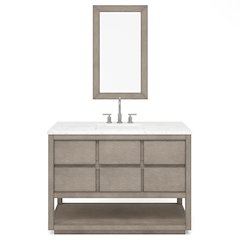 Oakman 48 In. Single Sink Carrara White Marble Countertop Bath Vanity