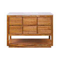 Oakman 48 In. Single Sink Carrara White Marble Countertop Bath Vanity