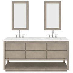 Oakman 72 In. Double Sink Carrara White Marble Countertop Bath Vanity